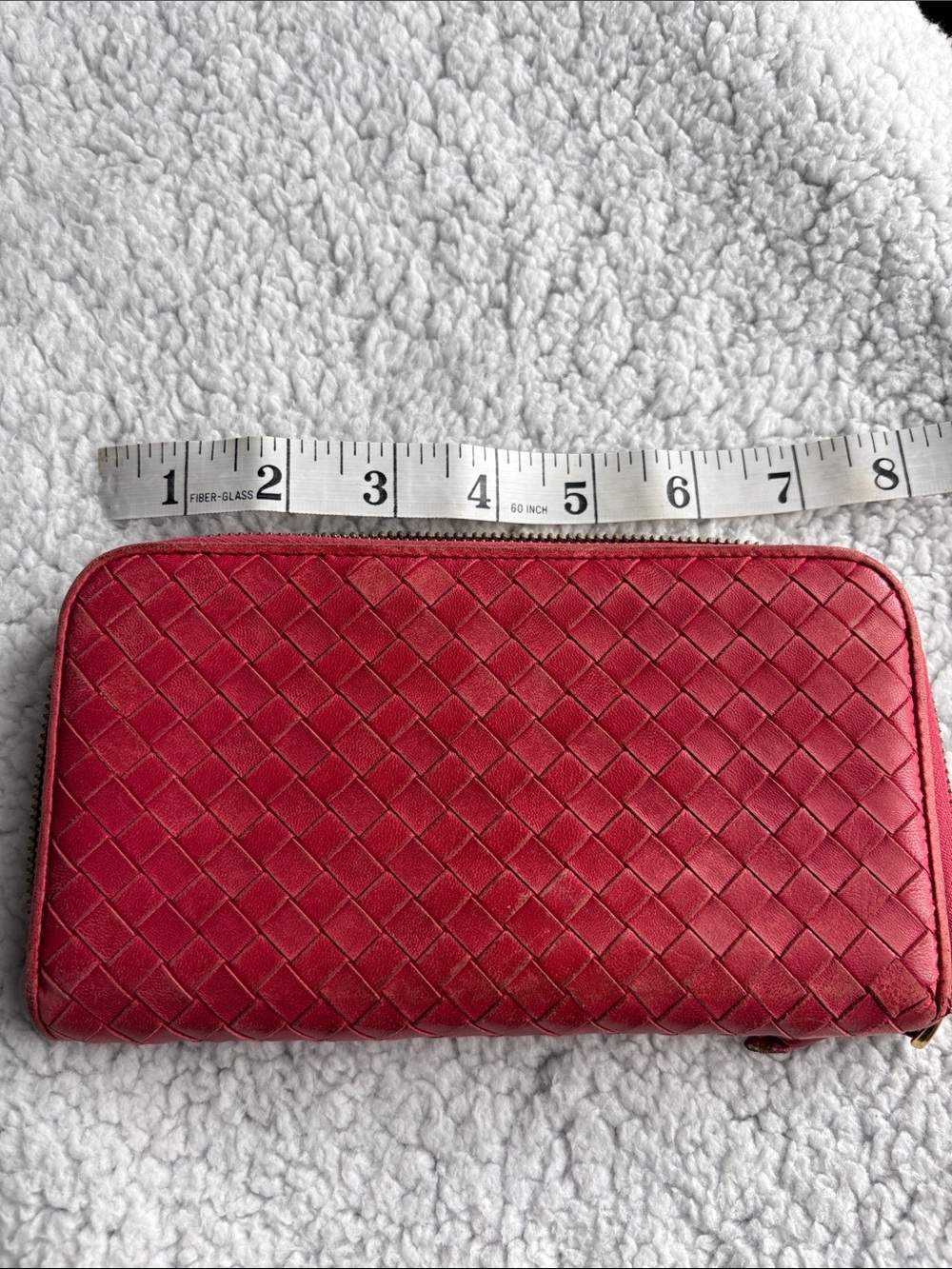 Bottega Veneta Red NAPPA (lambskin) leather INTRECCIATO Zip-Around Long Wallet
